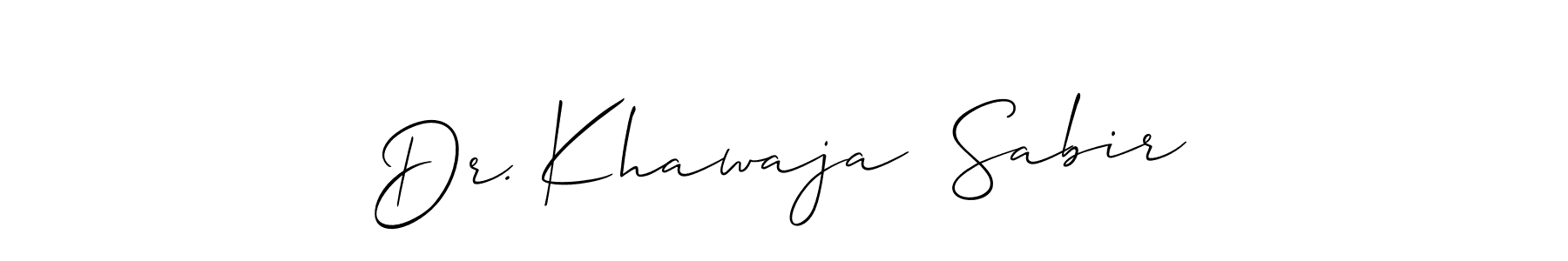 How to make Dr. Khawaja  Sabir signature? Allison_Script is a professional autograph style. Create handwritten signature for Dr. Khawaja  Sabir name. Dr. Khawaja  Sabir signature style 2 images and pictures png