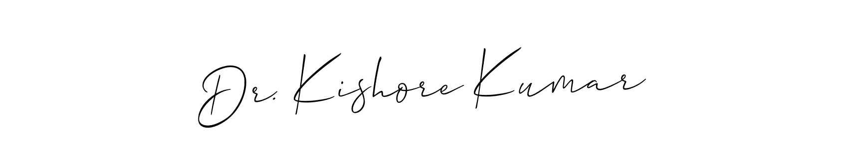 How to make Dr. Kishore Kumar name signature. Use Allison_Script style for creating short signs online. This is the latest handwritten sign. Dr. Kishore Kumar signature style 2 images and pictures png