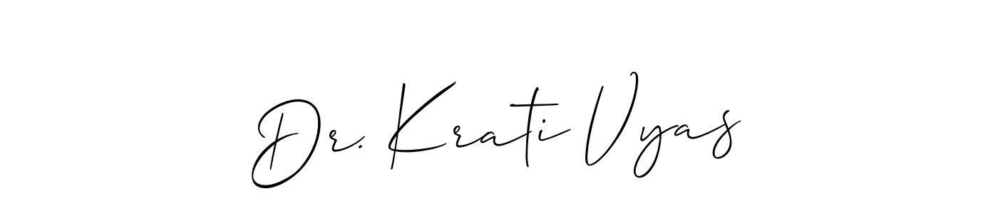 How to make Dr. Krati Vyas name signature. Use Allison_Script style for creating short signs online. This is the latest handwritten sign. Dr. Krati Vyas signature style 2 images and pictures png