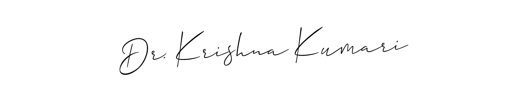 Dr. Krishna Kumari stylish signature style. Best Handwritten Sign (Allison_Script) for my name. Handwritten Signature Collection Ideas for my name Dr. Krishna Kumari. Dr. Krishna Kumari signature style 2 images and pictures png