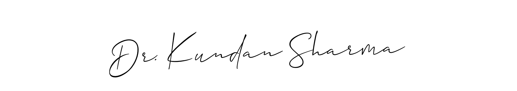 Use a signature maker to create a handwritten signature online. With this signature software, you can design (Allison_Script) your own signature for name Dr. Kundan Sharma. Dr. Kundan Sharma signature style 2 images and pictures png