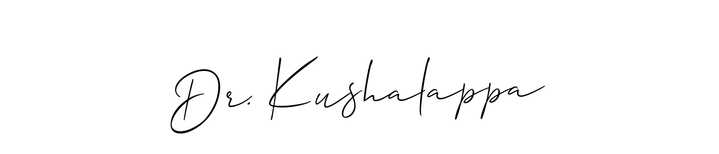 How to make Dr. Kushalappa signature? Allison_Script is a professional autograph style. Create handwritten signature for Dr. Kushalappa name. Dr. Kushalappa signature style 2 images and pictures png