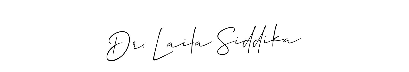 Similarly Allison_Script is the best handwritten signature design. Signature creator online .You can use it as an online autograph creator for name Dr. Laila Siddika. Dr. Laila Siddika signature style 2 images and pictures png