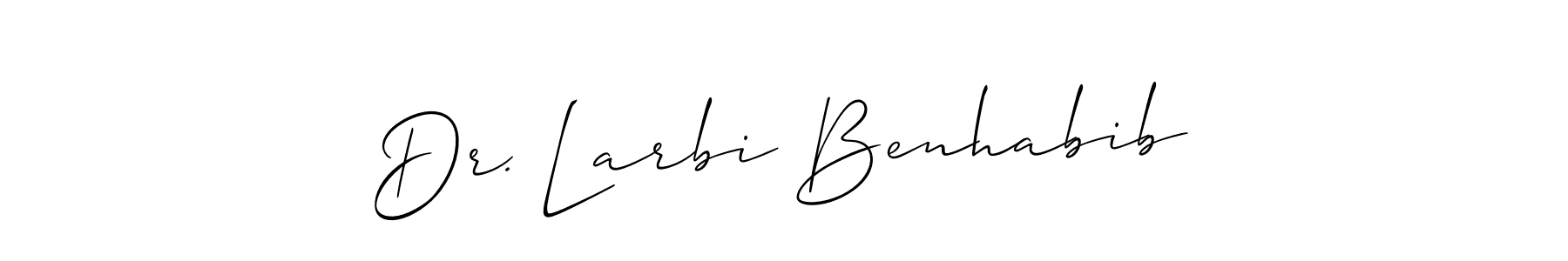 Check out images of Autograph of Dr. Larbi Benhabib name. Actor Dr. Larbi Benhabib Signature Style. Allison_Script is a professional sign style online. Dr. Larbi Benhabib signature style 2 images and pictures png