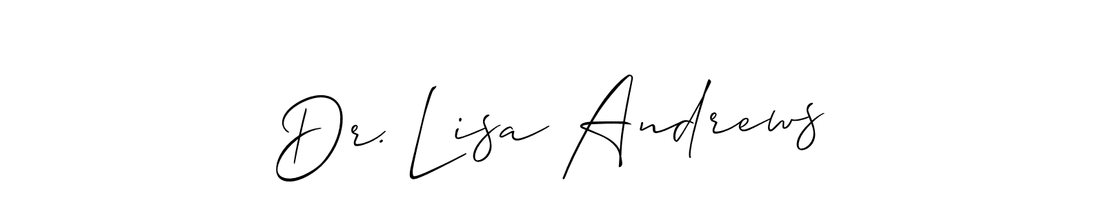 Check out images of Autograph of Dr. Lisa Andrews name. Actor Dr. Lisa Andrews Signature Style. Allison_Script is a professional sign style online. Dr. Lisa Andrews signature style 2 images and pictures png