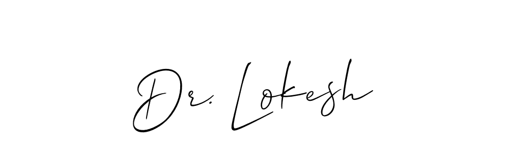 The best way (Allison_Script) to make a short signature is to pick only two or three words in your name. The name Dr. Lokesh include a total of six letters. For converting this name. Dr. Lokesh signature style 2 images and pictures png