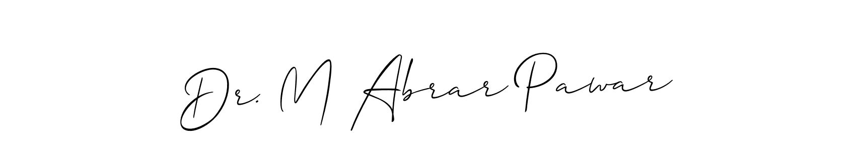 Similarly Allison_Script is the best handwritten signature design. Signature creator online .You can use it as an online autograph creator for name Dr. M Abrar Pawar. Dr. M Abrar Pawar signature style 2 images and pictures png