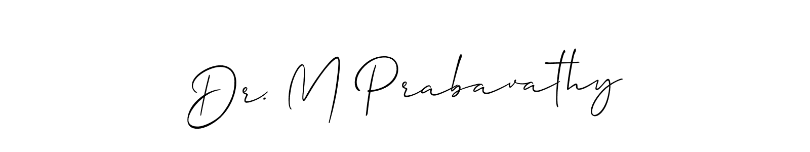 Design your own signature with our free online signature maker. With this signature software, you can create a handwritten (Allison_Script) signature for name Dr. M Prabavathy. Dr. M Prabavathy signature style 2 images and pictures png