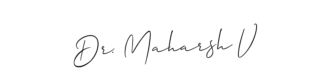 Make a short Dr. Maharsh V signature style. Manage your documents anywhere anytime using Allison_Script. Create and add eSignatures, submit forms, share and send files easily. Dr. Maharsh V signature style 2 images and pictures png