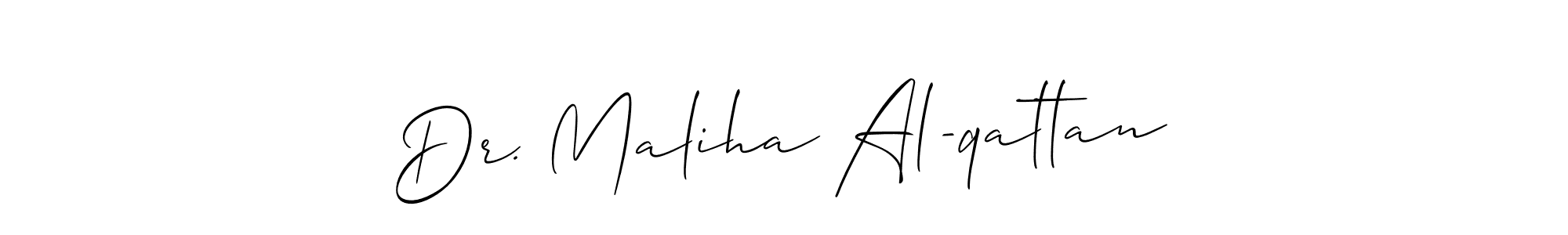 Similarly Allison_Script is the best handwritten signature design. Signature creator online .You can use it as an online autograph creator for name Dr. Maliha Al-qattan. Dr. Maliha Al-qattan signature style 2 images and pictures png