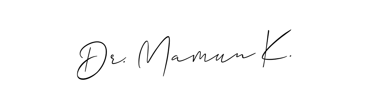 Dr. Mamun K. stylish signature style. Best Handwritten Sign (Allison_Script) for my name. Handwritten Signature Collection Ideas for my name Dr. Mamun K.. Dr. Mamun K. signature style 2 images and pictures png