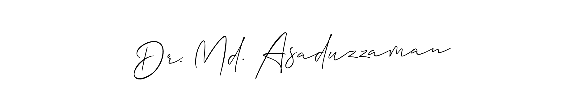 How to make Dr. Md. Asaduzzaman name signature. Use Allison_Script style for creating short signs online. This is the latest handwritten sign. Dr. Md. Asaduzzaman signature style 2 images and pictures png