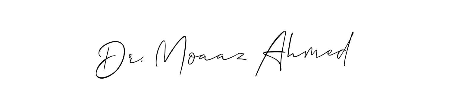 Use a signature maker to create a handwritten signature online. With this signature software, you can design (Allison_Script) your own signature for name Dr. Moaaz Ahmed. Dr. Moaaz Ahmed signature style 2 images and pictures png