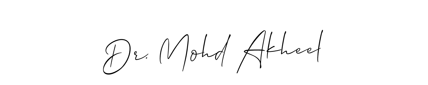 This is the best signature style for the Dr. Mohd Akheel name. Also you like these signature font (Allison_Script). Mix name signature. Dr. Mohd Akheel signature style 2 images and pictures png