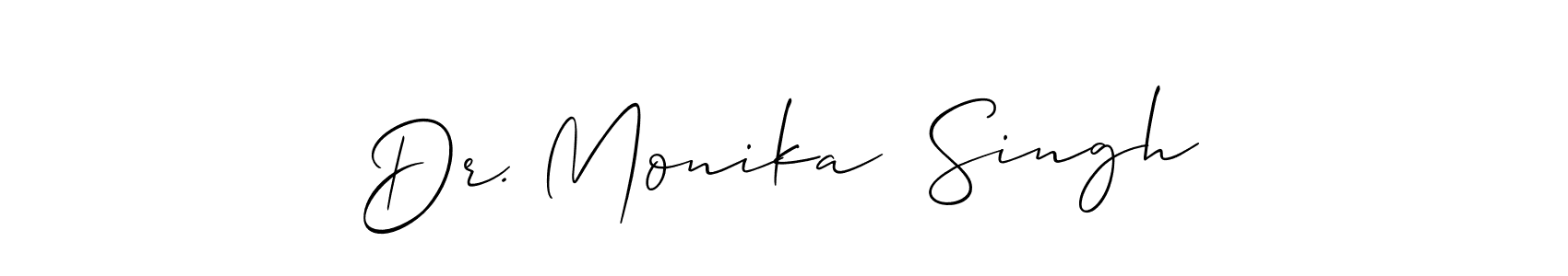 Make a beautiful signature design for name Dr. Monika  Singh. With this signature (Allison_Script) style, you can create a handwritten signature for free. Dr. Monika  Singh signature style 2 images and pictures png