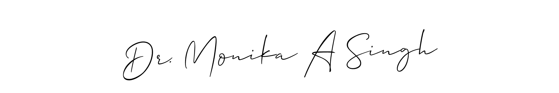 Dr. Monika A Singh stylish signature style. Best Handwritten Sign (Allison_Script) for my name. Handwritten Signature Collection Ideas for my name Dr. Monika A Singh. Dr. Monika A Singh signature style 2 images and pictures png