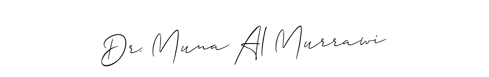 Allison_Script is a professional signature style that is perfect for those who want to add a touch of class to their signature. It is also a great choice for those who want to make their signature more unique. Get Dr. Muna Al Murrawi name to fancy signature for free. Dr. Muna Al Murrawi signature style 2 images and pictures png