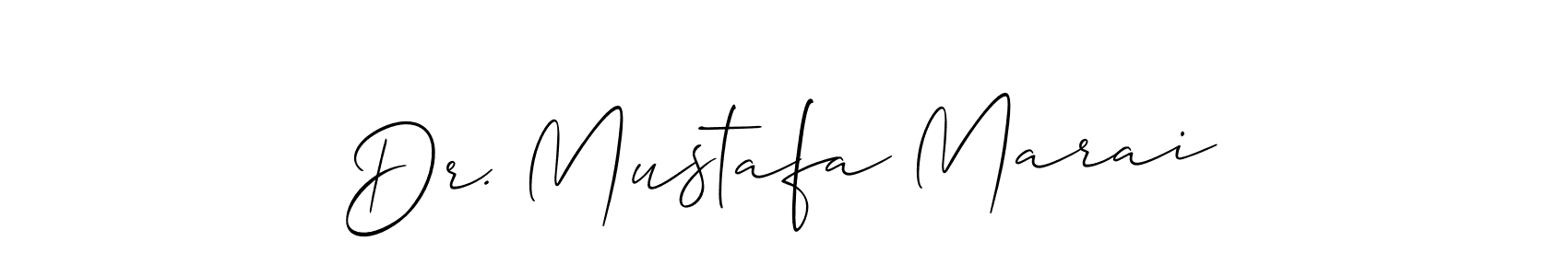 You should practise on your own different ways (Allison_Script) to write your name (Dr. Mustafa Marai) in signature. don't let someone else do it for you. Dr. Mustafa Marai signature style 2 images and pictures png