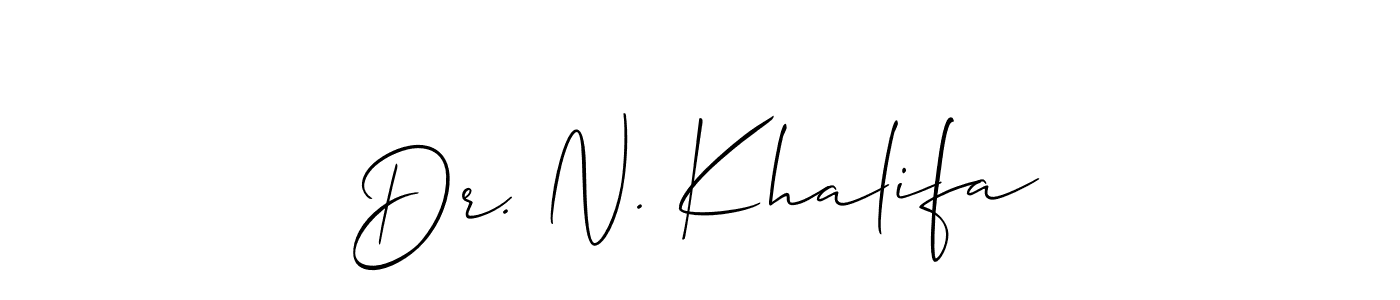 How to make Dr. N. Khalifa signature? Allison_Script is a professional autograph style. Create handwritten signature for Dr. N. Khalifa name. Dr. N. Khalifa signature style 2 images and pictures png