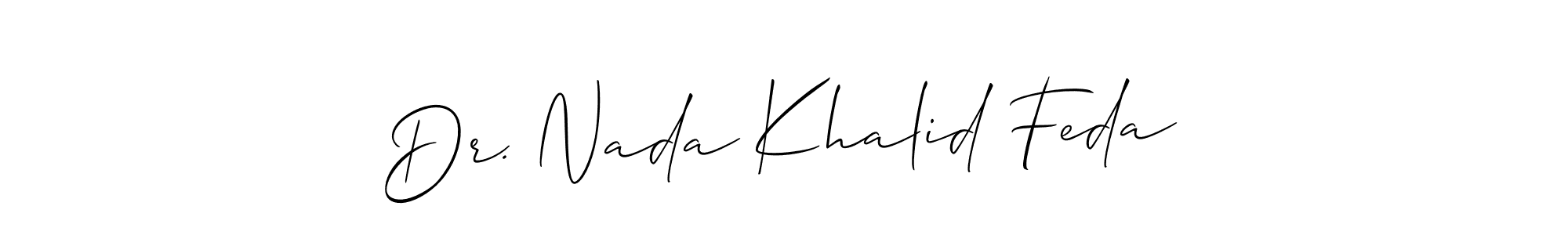 Dr. Nada Khalid Feda stylish signature style. Best Handwritten Sign (Allison_Script) for my name. Handwritten Signature Collection Ideas for my name Dr. Nada Khalid Feda. Dr. Nada Khalid Feda signature style 2 images and pictures png