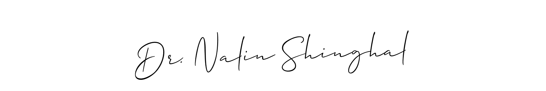 The best way (Allison_Script) to make a short signature is to pick only two or three words in your name. The name Dr. Nalin Shinghal include a total of six letters. For converting this name. Dr. Nalin Shinghal signature style 2 images and pictures png