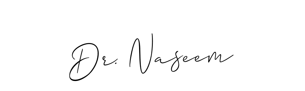 You should practise on your own different ways (Allison_Script) to write your name (Dr. Naseem) in signature. don't let someone else do it for you. Dr. Naseem signature style 2 images and pictures png