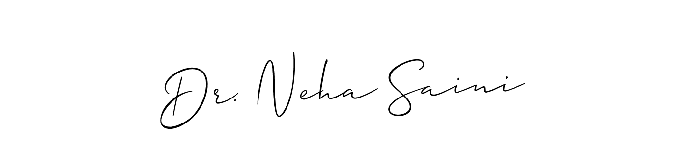 How to make Dr. Neha Saini name signature. Use Allison_Script style for creating short signs online. This is the latest handwritten sign. Dr. Neha Saini signature style 2 images and pictures png