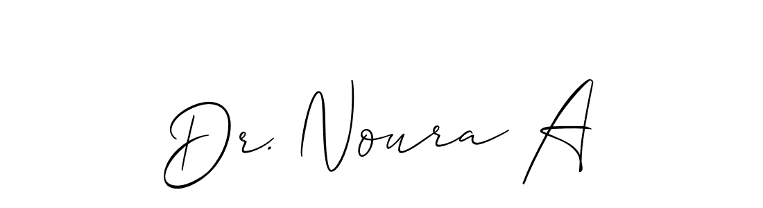 You should practise on your own different ways (Allison_Script) to write your name (Dr. Noura A) in signature. don't let someone else do it for you. Dr. Noura A signature style 2 images and pictures png