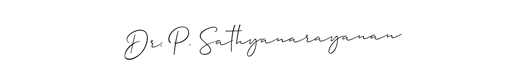 Design your own signature with our free online signature maker. With this signature software, you can create a handwritten (Allison_Script) signature for name Dr. P. Sathyanarayanan. Dr. P. Sathyanarayanan signature style 2 images and pictures png