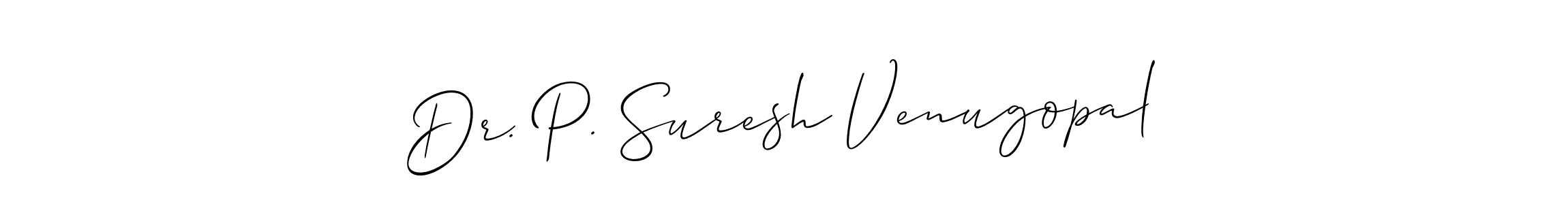 The best way (Allison_Script) to make a short signature is to pick only two or three words in your name. The name Dr. P. Suresh Venugopal include a total of six letters. For converting this name. Dr. P. Suresh Venugopal signature style 2 images and pictures png