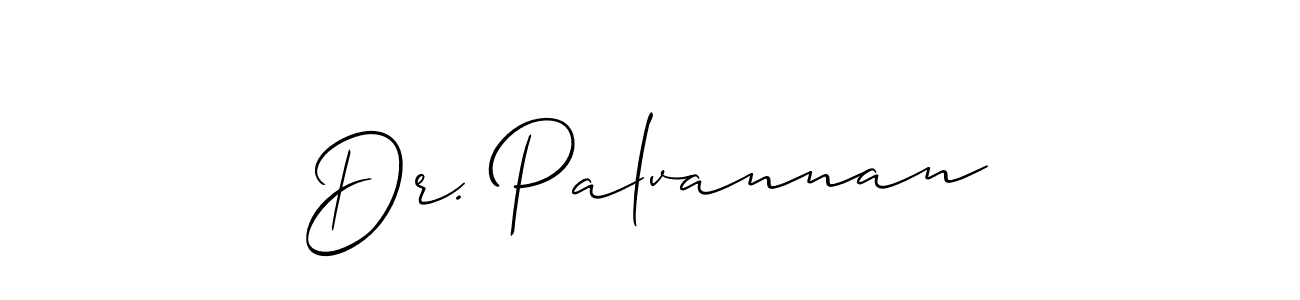 How to make Dr. Palvannan name signature. Use Allison_Script style for creating short signs online. This is the latest handwritten sign. Dr. Palvannan signature style 2 images and pictures png