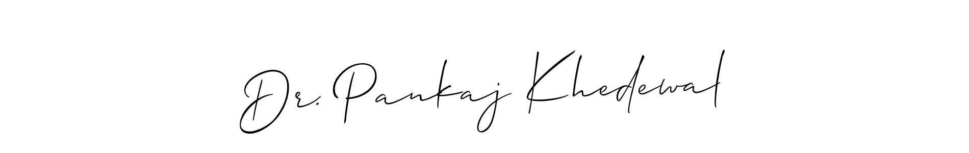 Also we have Dr. Pankaj Khedewal name is the best signature style. Create professional handwritten signature collection using Allison_Script autograph style. Dr. Pankaj Khedewal signature style 2 images and pictures png