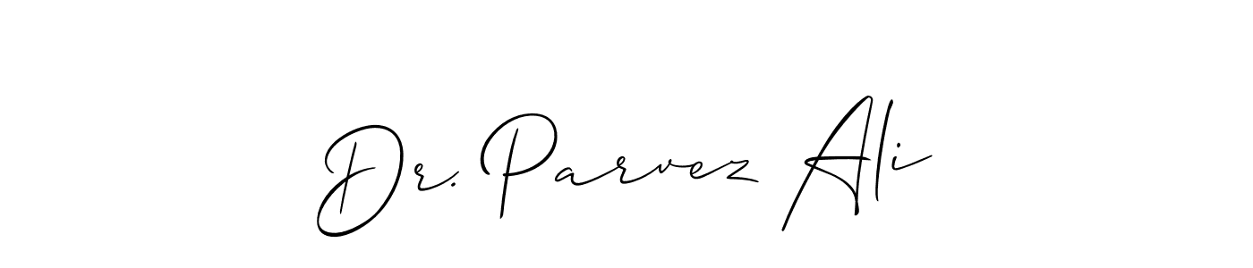 Create a beautiful signature design for name Dr. Parvez Ali. With this signature (Allison_Script) fonts, you can make a handwritten signature for free. Dr. Parvez Ali signature style 2 images and pictures png