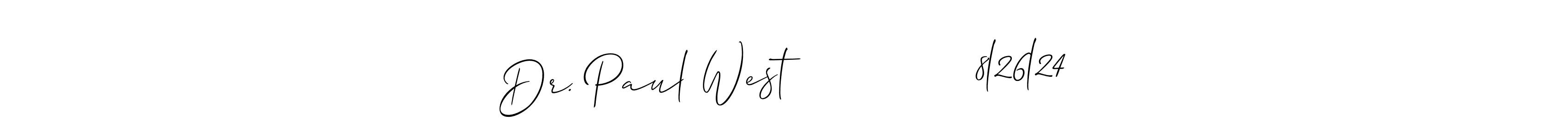 You should practise on your own different ways (Allison_Script) to write your name (Dr. Paul West              8l26l24) in signature. don't let someone else do it for you. Dr. Paul West              8l26l24 signature style 2 images and pictures png