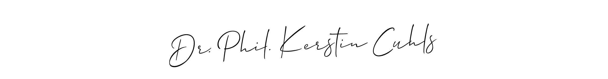 Dr. Phil. Kerstin Cuhls stylish signature style. Best Handwritten Sign (Allison_Script) for my name. Handwritten Signature Collection Ideas for my name Dr. Phil. Kerstin Cuhls. Dr. Phil. Kerstin Cuhls signature style 2 images and pictures png