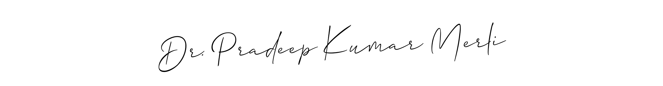 It looks lik you need a new signature style for name Dr. Pradeep Kumar Merli. Design unique handwritten (Allison_Script) signature with our free signature maker in just a few clicks. Dr. Pradeep Kumar Merli signature style 2 images and pictures png