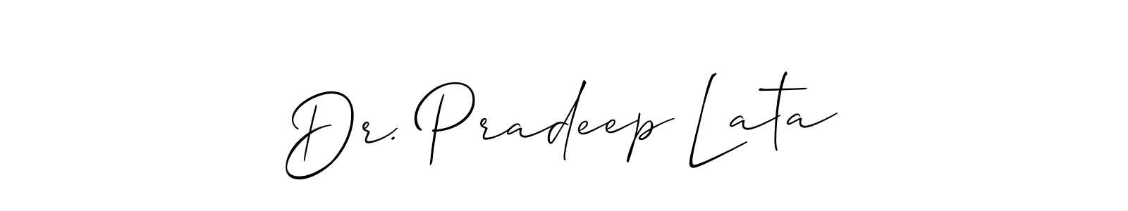 It looks lik you need a new signature style for name Dr. Pradeep Lata. Design unique handwritten (Allison_Script) signature with our free signature maker in just a few clicks. Dr. Pradeep Lata signature style 2 images and pictures png