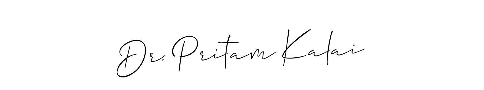 Create a beautiful signature design for name Dr. Pritam Kalai. With this signature (Allison_Script) fonts, you can make a handwritten signature for free. Dr. Pritam Kalai signature style 2 images and pictures png