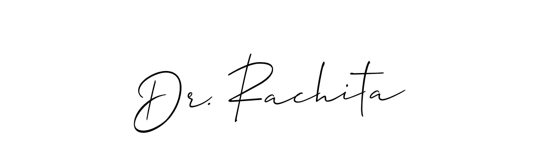 Make a short Dr. Rachita signature style. Manage your documents anywhere anytime using Allison_Script. Create and add eSignatures, submit forms, share and send files easily. Dr. Rachita signature style 2 images and pictures png