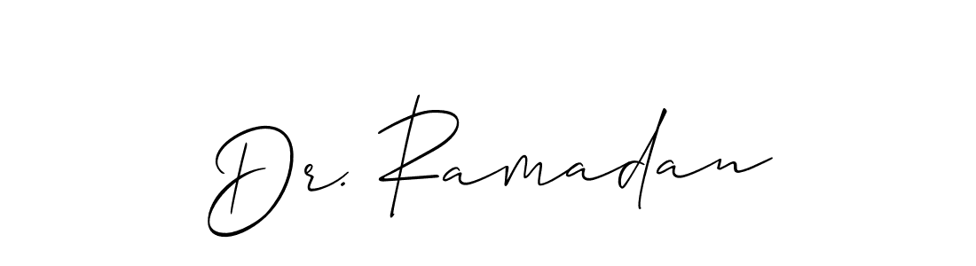Dr. Ramadan stylish signature style. Best Handwritten Sign (Allison_Script) for my name. Handwritten Signature Collection Ideas for my name Dr. Ramadan. Dr. Ramadan signature style 2 images and pictures png
