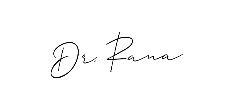 Also You can easily find your signature by using the search form. We will create Dr. Rana name handwritten signature images for you free of cost using Allison_Script sign style. Dr. Rana signature style 2 images and pictures png