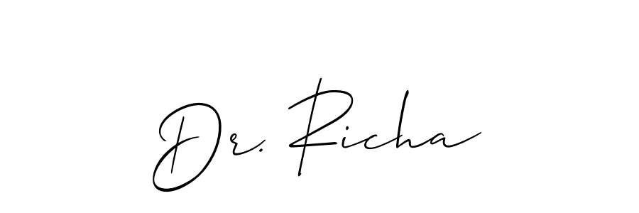 Create a beautiful signature design for name Dr. Richa. With this signature (Allison_Script) fonts, you can make a handwritten signature for free. Dr. Richa signature style 2 images and pictures png