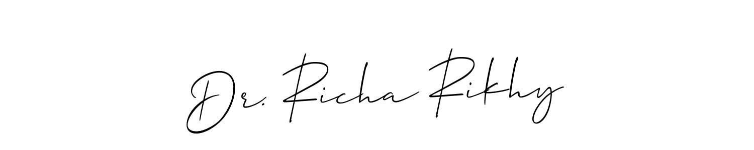 Dr. Richa Rikhy stylish signature style. Best Handwritten Sign (Allison_Script) for my name. Handwritten Signature Collection Ideas for my name Dr. Richa Rikhy. Dr. Richa Rikhy signature style 2 images and pictures png