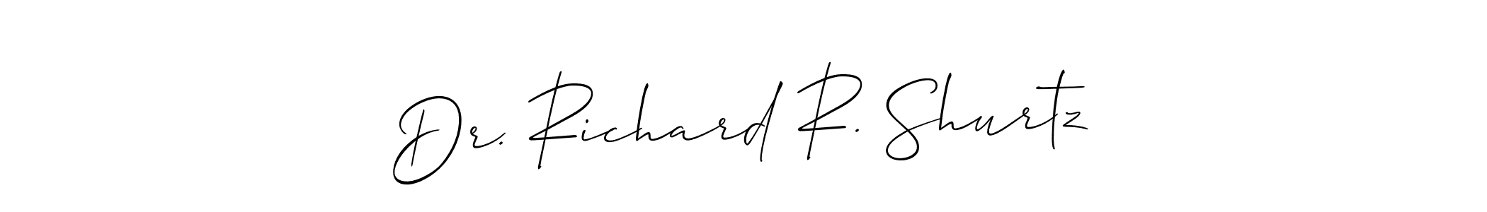 It looks lik you need a new signature style for name Dr. Richard R. Shurtz. Design unique handwritten (Allison_Script) signature with our free signature maker in just a few clicks. Dr. Richard R. Shurtz signature style 2 images and pictures png