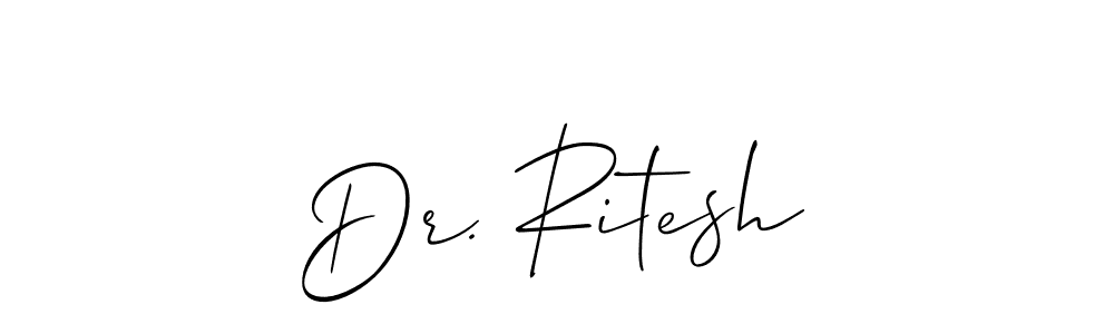 How to make Dr. Ritesh name signature. Use Allison_Script style for creating short signs online. This is the latest handwritten sign. Dr. Ritesh signature style 2 images and pictures png