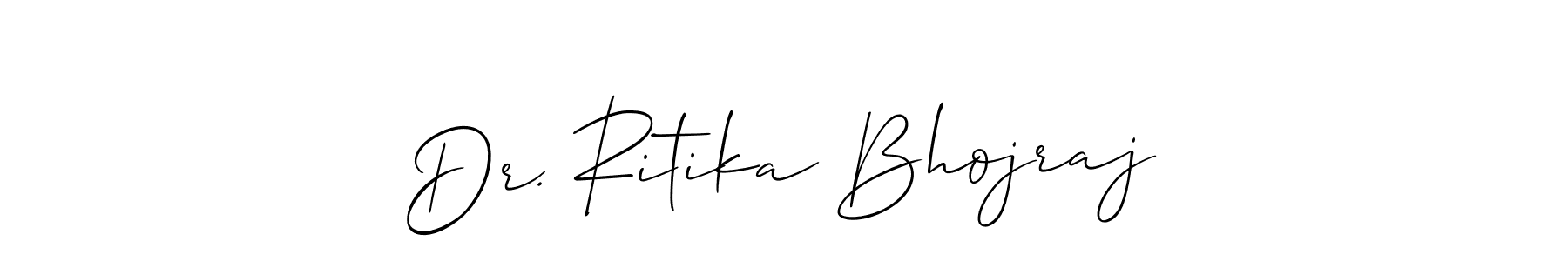 It looks lik you need a new signature style for name Dr. Ritika Bhojraj. Design unique handwritten (Allison_Script) signature with our free signature maker in just a few clicks. Dr. Ritika Bhojraj signature style 2 images and pictures png