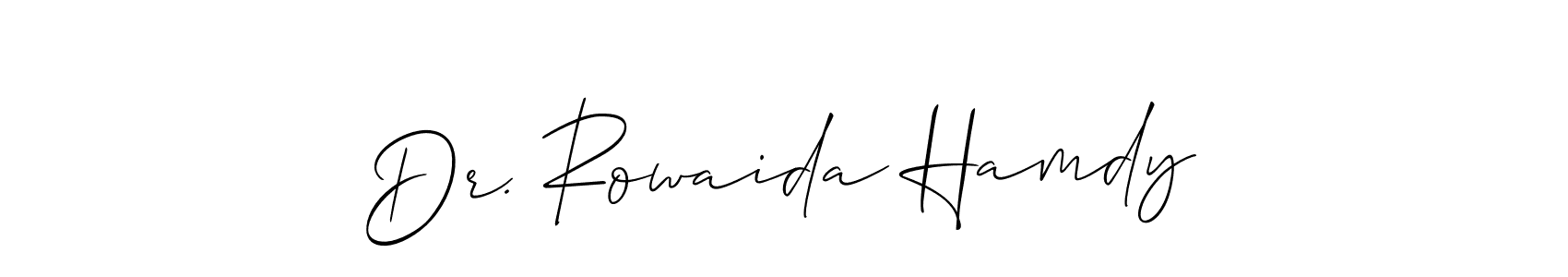 Create a beautiful signature design for name Dr. Rowaida Hamdy. With this signature (Allison_Script) fonts, you can make a handwritten signature for free. Dr. Rowaida Hamdy signature style 2 images and pictures png