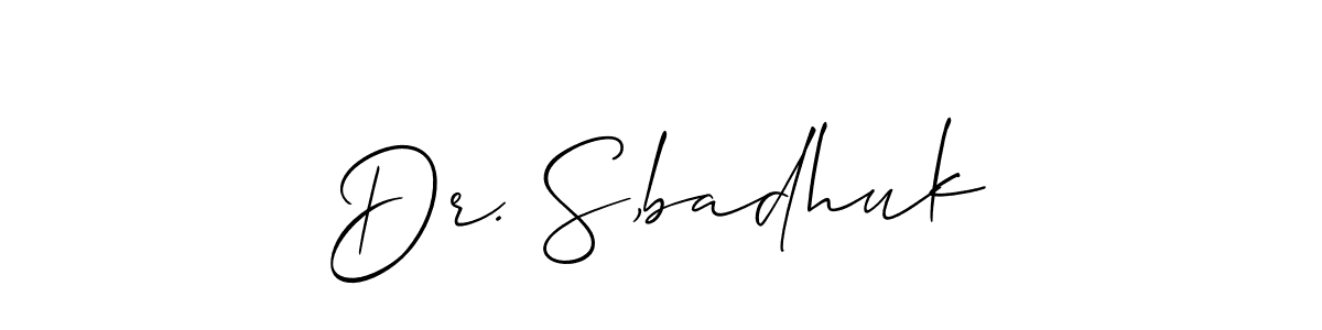 Create a beautiful signature design for name Dr. S,badhuk. With this signature (Allison_Script) fonts, you can make a handwritten signature for free. Dr. S,badhuk signature style 2 images and pictures png