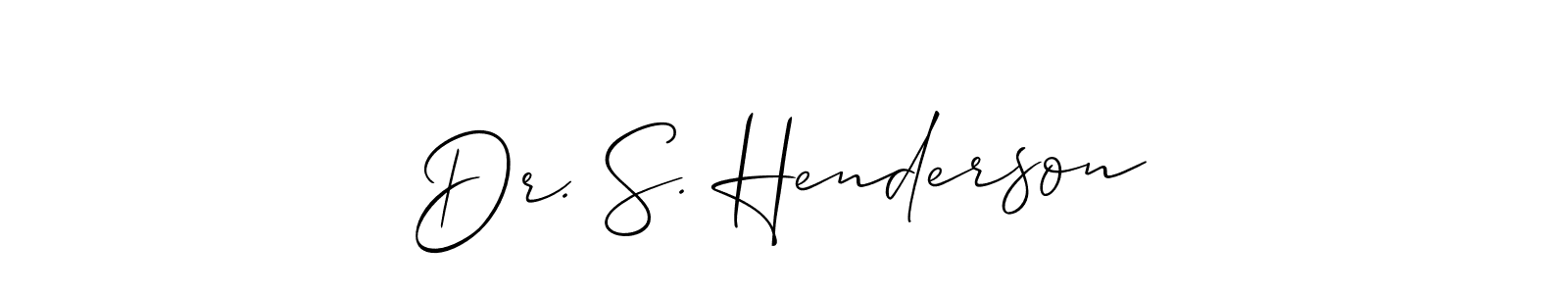 Also You can easily find your signature by using the search form. We will create Dr. S. Henderson name handwritten signature images for you free of cost using Allison_Script sign style. Dr. S. Henderson signature style 2 images and pictures png