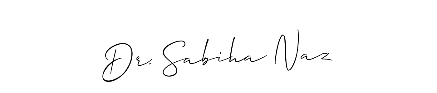 Design your own signature with our free online signature maker. With this signature software, you can create a handwritten (Allison_Script) signature for name Dr. Sabiha Naz. Dr. Sabiha Naz signature style 2 images and pictures png